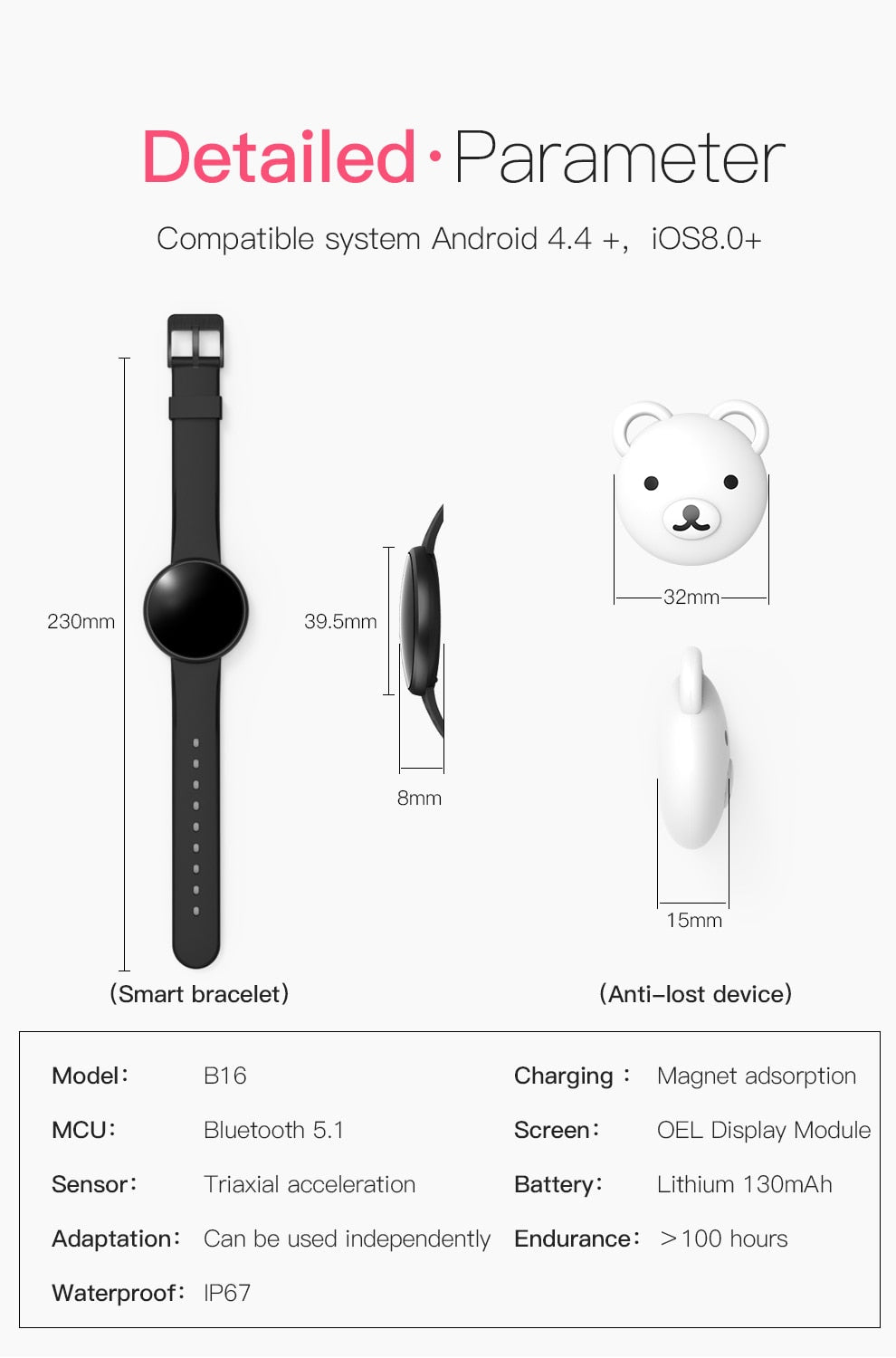 Black Technology Smart Bracelet |Fitness Tracker, Heart Rate Monitor, Sleek Design | Best Smart Band in UAE