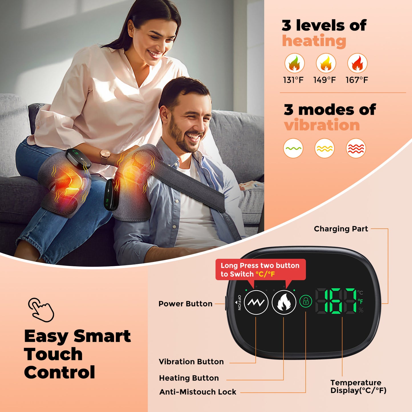 Moxibustion Therapy Device With Warmth Control And Electric Heating Knee Pads