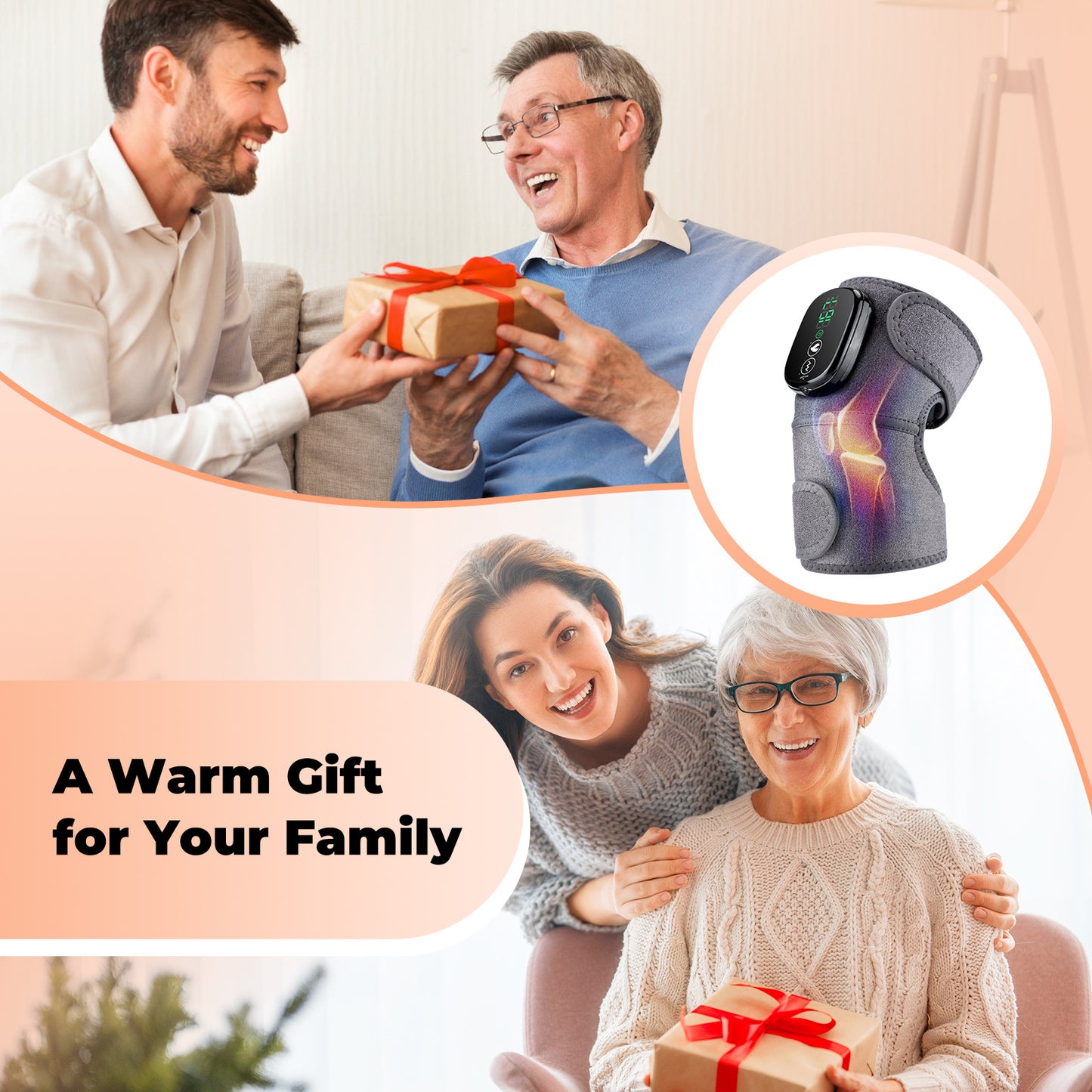 Moxibustion Therapy Device With Warmth Control And Electric Heating Knee Pads