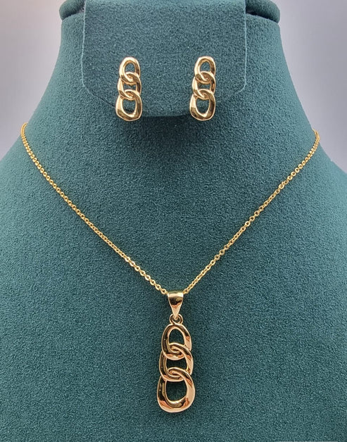 Elegant Gold-Toned Necklace & Earring Sets