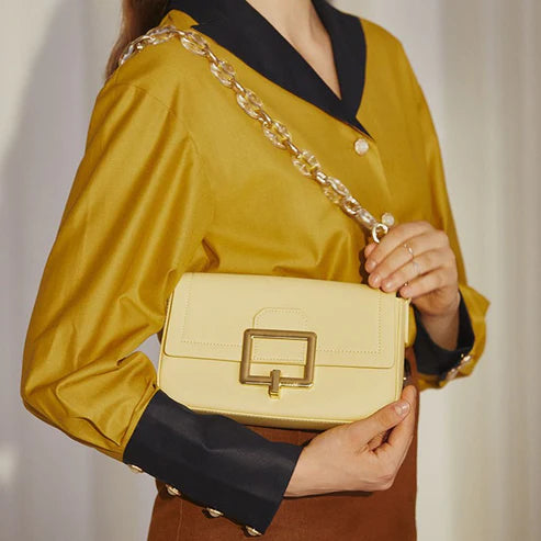 French Textured Cowhide Crossbody Bag